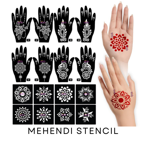 Mehendi stencil stickers